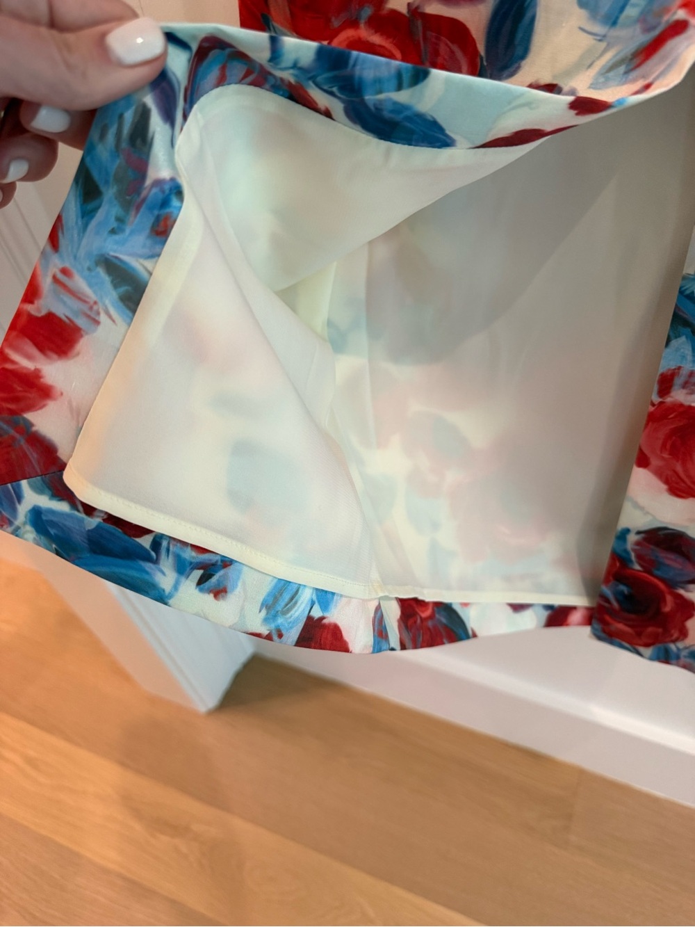 Rebecca Vallance Fleurette floral taffeta midi Dress Red, Blue- size US 6 - Picture 11 of 16